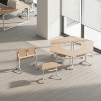 Table de formation modulaire pliable en métal moderne avec roulettes, table d'étude multi-usages à assembler pour bureaux, écoles et salles de réunion