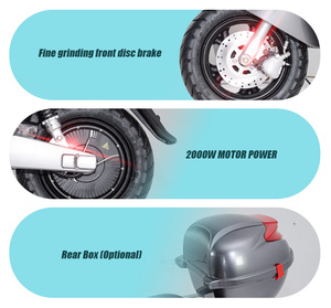 Moto électrique 2000W avec batterie au lithium amovible, vitesse de 45 km/h, grande capacité de batterie - Product Image 4