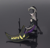 Réplica de Arma Valorant Reaver Karambit Edición Funda de Cuero, Réplica de Metal Completo para Decoración, Réplica Valorant Reaver Karambit 15cm 112g