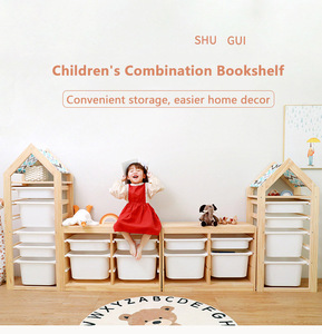 Juego de Muebles Infantiles de Madera <span class=keywords><strong>para</strong></span> Habitación Infantil, Baúl y Armario de Almacenamiento de Juguetes, Librería y Armario <span class=keywords><strong>para</strong></span> <span class=keywords><strong>Niñas</strong></span> - Product Image 3