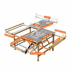 Scie à panneaux inclinable à 45 degrés pour le travail du bois, machine à scier avec table coulissante pliable, scie à bois sans poussière pour la menuiserie (<span class=keywords><strong>en</strong></span> option) - Product Image 4