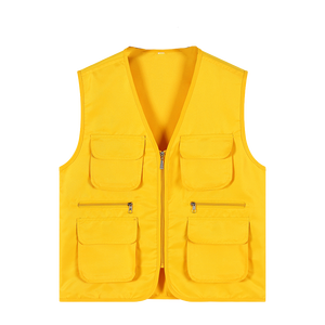 Source Factory Color sólido Bolsillo con cremallera Hombres Chaleco DE TRABAJO Fotografía Pesca Casual Multi-bolsa Chaleco grueso - Product Image 3