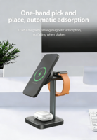 Chargeur de téléphone sans fil 25W, station de charge magnétique multifonction, support de téléphone de bureau pour téléphone, écouteurs, montre