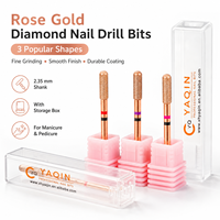 Yaqin OEM ODM Accessoires de machine à ongles de haute qualité, forets à ongles diamantés de 2,35 mm en forme de baril à pointe arrondie