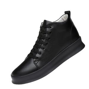 Zapatos casuales de caña alta para hombre, estilo coreano, con suela gruesa blanca, plantilla que aumenta la altura, cálidos y de malla, para otoño e invierno. - Product Image 4