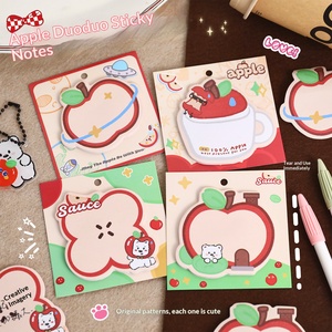 Apple Pattern Cute <b>Sticky</b> <b>Notes</b> Reusable Self Adhesive Memo <b>Notes</b> Office Student Message Stickers - Product Image 2