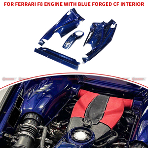 Kits Interiores de Fibra de Carbono Seca de Excelente Calidad, Estilo OEM, Color Azul, para el Compartimento del Motor de Ferrari F8, Piezas de Carrocería - Product Image 4