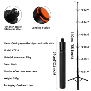 Trípode para Cámara de Acción con Apertura Automática |   Varilla Extensible <span class=keywords><strong>2</strong></span> en 1 para Luna Ultra/<span class=keywords><strong>DJI</strong></span> Osmo <span class=keywords><strong>Pocket</strong></span> 3/4/360/Action 5/4, para GoPro 13/12 - Product Image 5