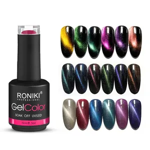 RONIKI New Fashion 9d Cateye Gel all'ingrosso personalizzato Private Label Magnetic Cat Eye UV Nail Gel Polish