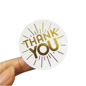Round Gold stamping Thank You For Supporting My Small Business Stickers Shopping Sticker Packaging Label