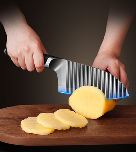 Couteau à frites en acier inoxydable Syh225, lame ondulée pour couper les pommes de terre, vente en gros - Product Image 2