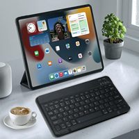 Ultra ince BT klavye taşınabilir Mini kablosuz klavye Apple iPad iPhone Samsung için şarj edilebilir Tablet telefon Android 10 "abd