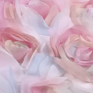 3D-Rosa Floral, estampado clásico, rosa, vestido bordado, punto de tela