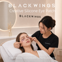 Masques sous-yeux jetables auto-adhésifs en silicone BLACKWINGS avec logo et motif personnalisés, patchs doux naturels pour extensions de cils
