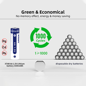 Batería de Litio Recargable Original XTAR de 1.5V y 3300mWh, Celda <span class=keywords><strong>AA</strong></span>, con Buena Capacidad a Baja Temperatura y 1000 Ciclos de Vida - Product Image 4