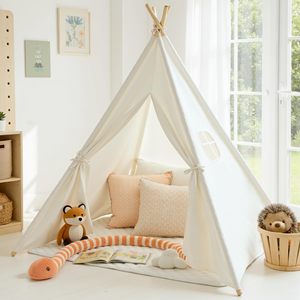 Tienda de juegos para niños, tiendas de campaña de juguete para niños plegables para interiores, tienda <span class=keywords><strong>tipi</strong></span> india de lona de algodón para niños para fiesta de pijamas - Product Image 2