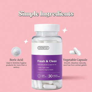 Capsules d'acide borique à marque privée OEM pour l'équilibre du pH féminin, élimination des odeurs, avec herbes naturelles, améliorent la santé vaginale pour adultes - Product Image 3