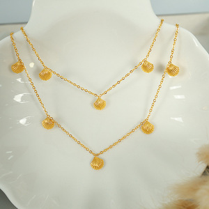 สร้อยคอจี้เปลือกหอยสไตล์ฝรั่งเศส สีทอง 405 ซม. สวมใส่ได้ทุกวัน สำหรับผู้หญิง - Product Image 1