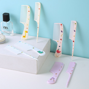 Juego de Peines de Cola Puntiaguda con Diseño de Dibujos Animados, de Plástico, para Masaje y Peinado, Portátiles para Viaje, con Diseño Impreso - Product Image 3