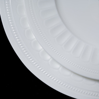 Assiette à dîner en porcelaine fine avec logo personnalisé, blanche, pour hôtel et restaurant, vaisselle en porcelaine fine, vente en gros, motif personnalisé