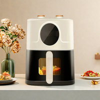 Friteuse à air numérique en acier inoxydable 4,1-5L 1200W avec contrôle numérique, protection contre la surchauffe, design froid au toucher, pour camping-car et usage domestique