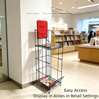 Présentoir métallique sur mesure pour bibliothèque, magasin, détaillant – Support pour journaux, livres, magazines, brochures, prospectus, cartes postales