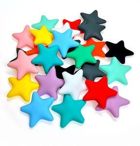 Collar de dentición con cuentas de Koala de silicona de grado alimenticio, pinzas para chupete, 2,9x2,7 cm, multicolores - Product Image 2