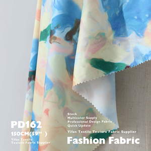 Nouveau tissu imprimé <span class=keywords><strong>de</strong></span> conception <span class=keywords><strong>de</strong></span> mode <span class=keywords><strong>peinture</strong></span> à l'huile abstraite tissu satiné drapé brillant pour robe, chemises et chemisier - Product Image 3