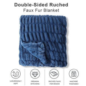 Couverture en fausse fourrure rectangulaire de luxe, lavable en machine, style européen <span class=keywords><strong>et</strong></span> américain, pour adultes - Product Image 1