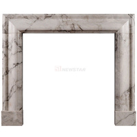 Newstar Décoration d'intérieur Manteau de cheminée en marbre de style français Surround Calacatta Viola Manteau de cheminée en marbre