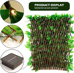 Năng lượng mặt trời chuỗi đèn cho mở rộng hàng rào không thấm nước Ivy riêng tư màn hình nhân Tạo Lá <span class=keywords><strong>Faux</strong></span> trumpet hoa violet hàng rào - Product Image 2