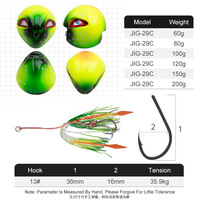 OEM 60g-200g Inchiku Madai Slider Jig Leurre Snapper Tai Kabura Slow Jig avec queue en caoutchouc Jupe Assist Hook