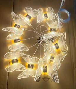 יוקרה 10 ראשים זהב תלייה אורות פרפר חתונה אורות דקורטיביים led אור - Product Image 2