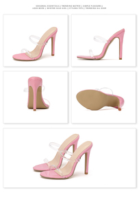 Nuevas Sandalias de Tacón Alto con Diseño Transparente y Ranuras, Versátiles, Ligeras y Antideslizantes para Primavera - Product Image 6