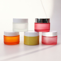 Pot en verre vide de 30g 50g 100g 250g 8oz de crème pour le visage au beurre corporel pots de crème cosmétique givrés de luxe de 30ml avec couvercle
