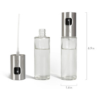 Pulvérisateur d'huile d'olive de cuisine multifonctionnel de 100ml avec brosse et entonnoir Flacon pulvérisateur d'huile en verre de 100ml pour la cuisine