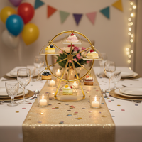 Ensemble de supports à gâteaux jetables en métal pour présentation de gâteaux de mariage, table de desserts et accessoires de présentation pour gâteaux de fête scolaire