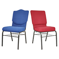 Silla cómoda y apilable multicolor con almohadilla trasera, para iglesia, púlpit
