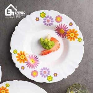 Vajilla de Vidrio Opal Bohemia, Juego de Platos de Lujo Personalizado con Decoración de Flores Elegantes, Portátil, Resistente al Calor, Apto para Microondas - Product Image 6