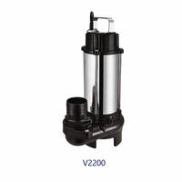 Pompe de transfert de boue en acier inoxydable de type V, 2,2 kW 220 V, pompe submersible pour eaux usées avec interrupteur à flotteur