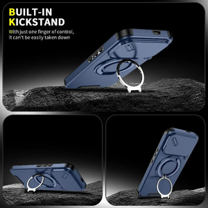 For POCO F8 Ultra F8pro Shockproof Hybrid Magnetic <b>Ring</b> Stand <b>Phone</b> Case for Redmi K90 Pro Max Slide Lens Armor Hard Cover - Product Image 6