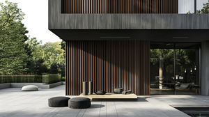 WPC moderno pannello di <span class=keywords><strong>parete</strong></span> scanalato per il soffitto all'aperto a prova di fuoco servizi personalizzabili per uso domestico - Product Image 3