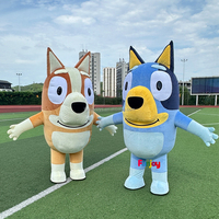 Costume de mascotte gonflable de chien de bingo bleu adulte personnage Animal chien Cosplay Costume de dessin animé Costume