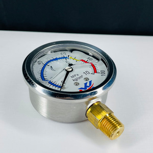 เกจวัดแรงดันไฮดรอลิก YN-60 สแตนเลส ทนแรงกระแทก 10MPa/25MPa/40MPa สำหรับแรงดันน้ำมันสูง แบบทนแรงกระแทก - Product Image 1