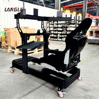 Simulador de Movimiento, Perfil de Aluminio 4080, Soporte de Carreras de 3 Pantallas, Soporte para Volante y Asiento, Silla de Simulación de Carreras, Plataforma de Simulación DIY