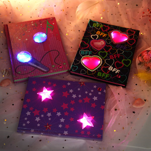 Toptan özelleştirilmiş Oem <span class=keywords><strong>Mini</strong></span> Glow günlüğü çocuklar okul DIY taşınabilir Led ışık up kağıt defter - Product Image 1