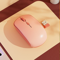 Mouse Kantor Nirkabel USB 2.4G OMR600 Kustom Berkualitas Tinggi, Bergaya, Pelacakan Optik, Baterai Isi Ulang, Desain Ultra Tipis