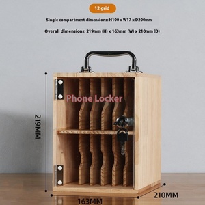 Armoire <span class=keywords><strong>de</strong></span> <span class=keywords><strong>rangement</strong></span> portable en bois massif avec serrure Boîte <span class=keywords><strong>de</strong></span> <span class=keywords><strong>rangement</strong></span> murale épaissie pour téléphone portable pour les étudiants et l'usine - Product Image 5