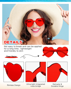 Hình trái tim Kính mát số lượng lớn, kính mát hình trái tim kính số lượng lớn cho phụ nữ đầy màu sắc bachelorette Đảng - Product Image 3