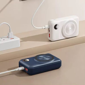Best Price Portable <b>Magnetic</b> Wireless Power Bank 10W Fast <b>Charging</b> with Built-in 2 <b>Cables</b> Type-C LED Display for Outdoor Use - Product Image 4